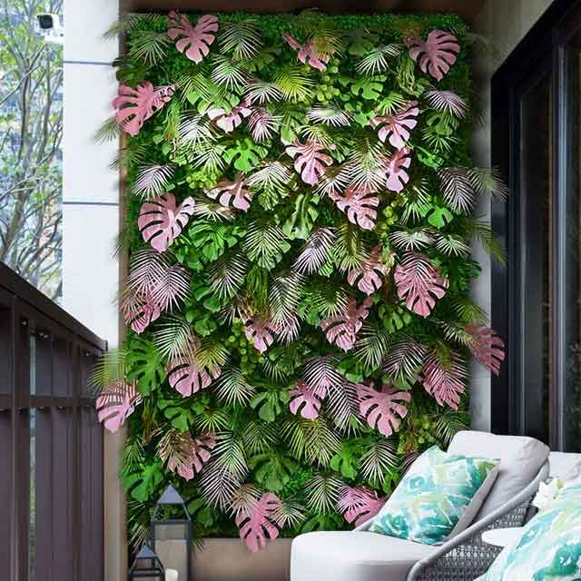 Outdoor Balconies with Artificial Plant Walls