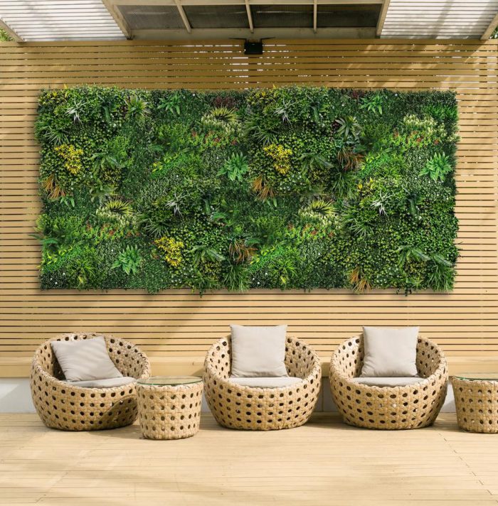 faux greenery wall