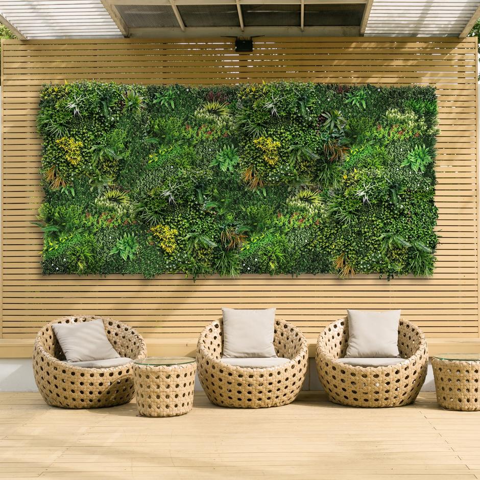 faux greenery wall